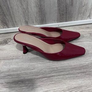 Alfani Cecilia slip on mule pumps Women 8 red patent Kitten Heel Formal Career